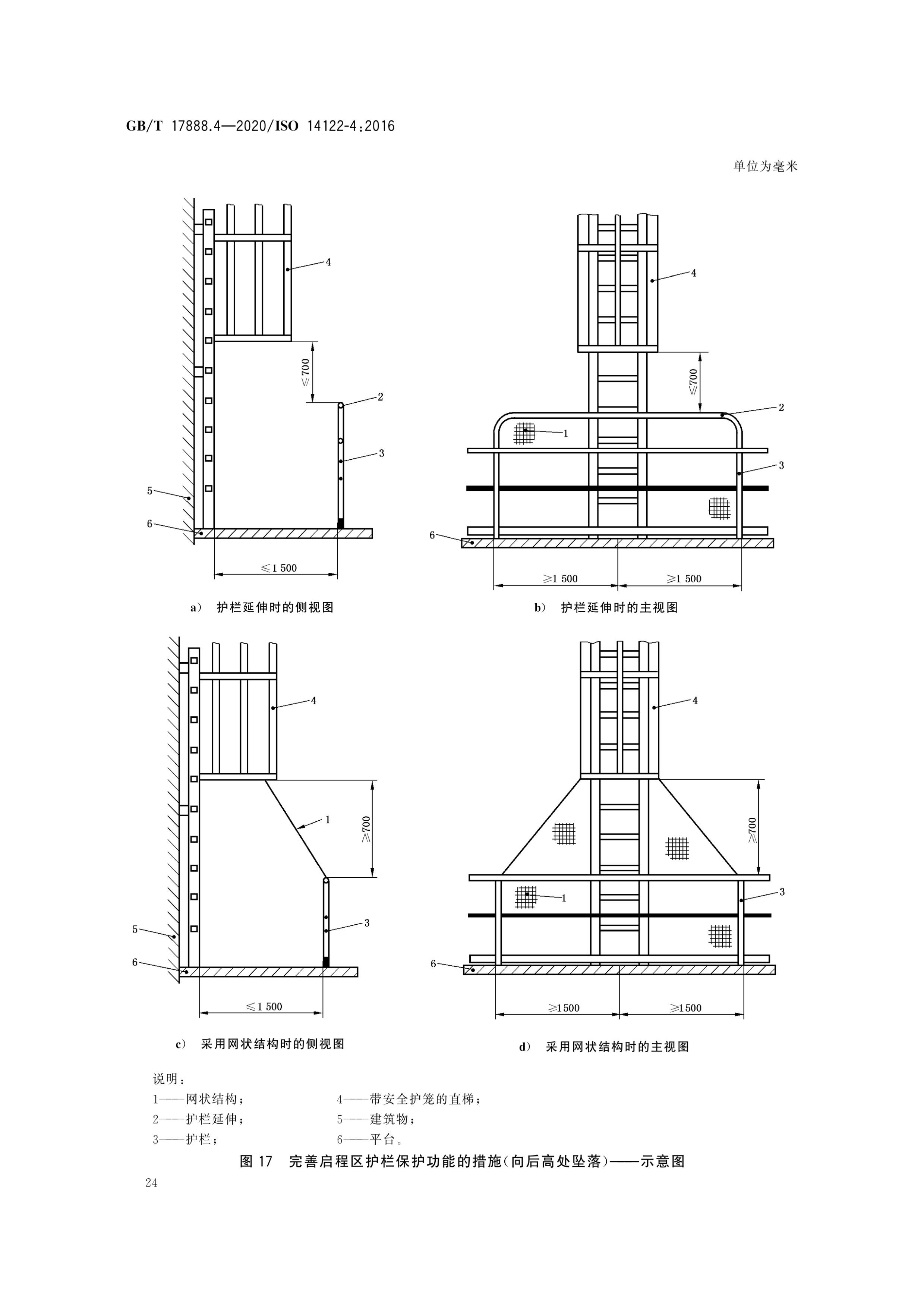 梯子与作业基准面夹角，梯子上作业时与地面的夹角